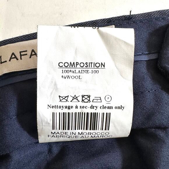 Lafaurie Mens 100% Wool Trouser Pants Mid Rise Blue Size EU 38 or US 28 Classic - Picture 9 of 10